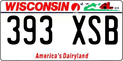 WI license plate 393XSB