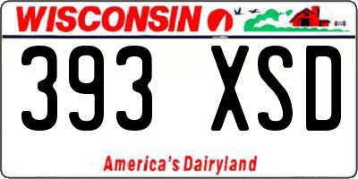 WI license plate 393XSD