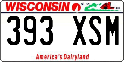 WI license plate 393XSM