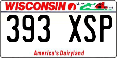 WI license plate 393XSP