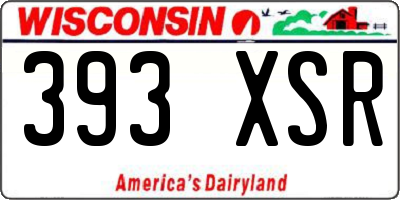 WI license plate 393XSR