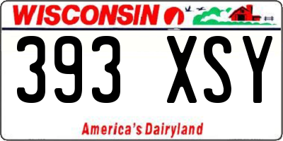 WI license plate 393XSY