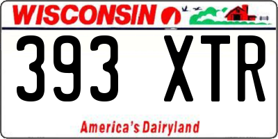 WI license plate 393XTR