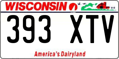 WI license plate 393XTV