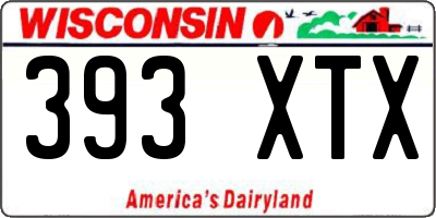 WI license plate 393XTX