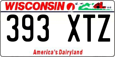 WI license plate 393XTZ