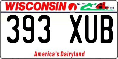WI license plate 393XUB