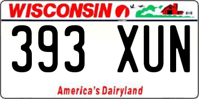 WI license plate 393XUN