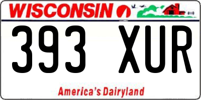 WI license plate 393XUR