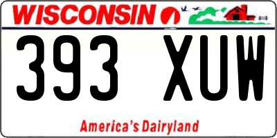 WI license plate 393XUW