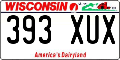 WI license plate 393XUX