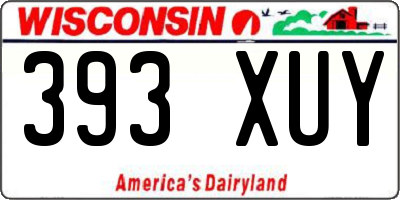 WI license plate 393XUY