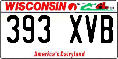 WI license plate 393XVB