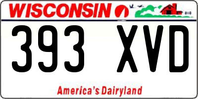 WI license plate 393XVD