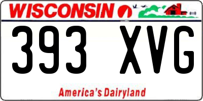 WI license plate 393XVG
