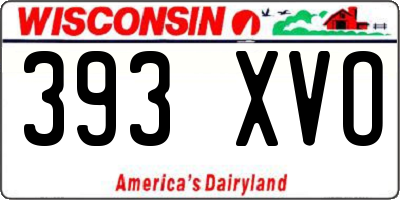 WI license plate 393XVO
