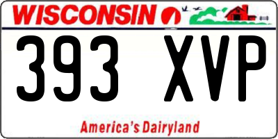 WI license plate 393XVP