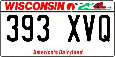 WI license plate 393XVQ