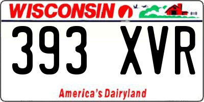 WI license plate 393XVR