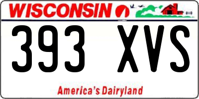 WI license plate 393XVS