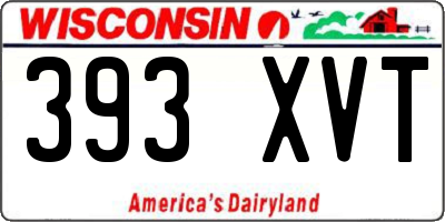 WI license plate 393XVT