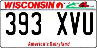 WI license plate 393XVU