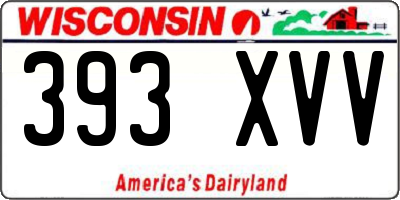 WI license plate 393XVV