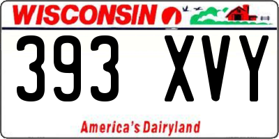 WI license plate 393XVY