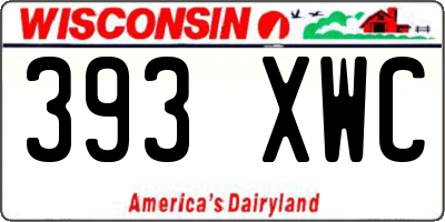 WI license plate 393XWC