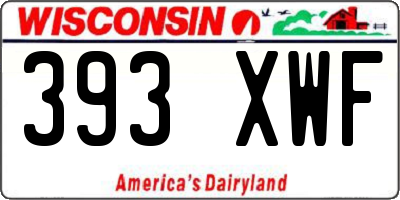 WI license plate 393XWF
