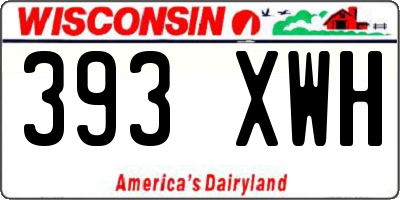 WI license plate 393XWH