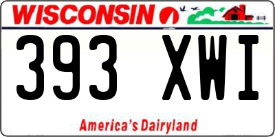 WI license plate 393XWI