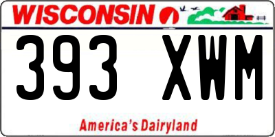 WI license plate 393XWM