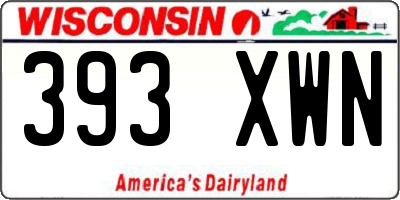 WI license plate 393XWN