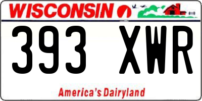 WI license plate 393XWR