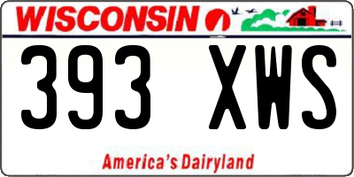 WI license plate 393XWS