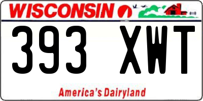 WI license plate 393XWT
