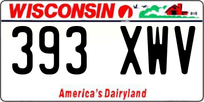 WI license plate 393XWV