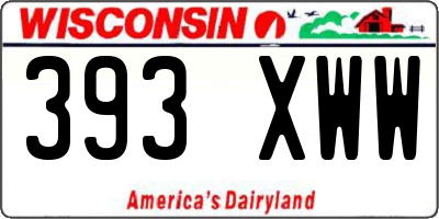 WI license plate 393XWW