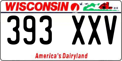 WI license plate 393XXV
