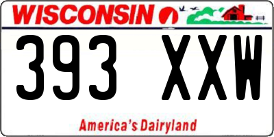 WI license plate 393XXW