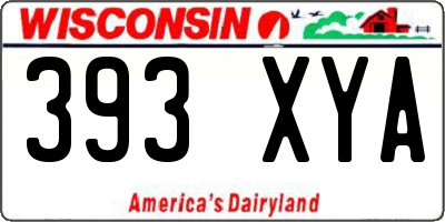 WI license plate 393XYA