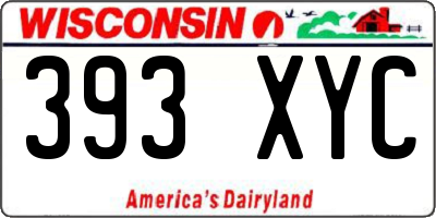 WI license plate 393XYC