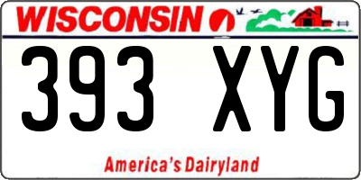 WI license plate 393XYG