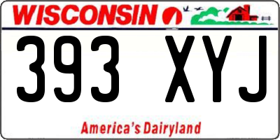 WI license plate 393XYJ