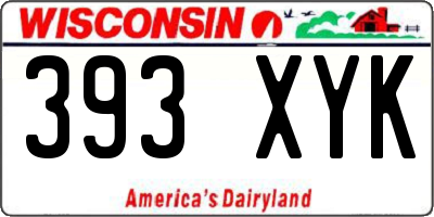WI license plate 393XYK