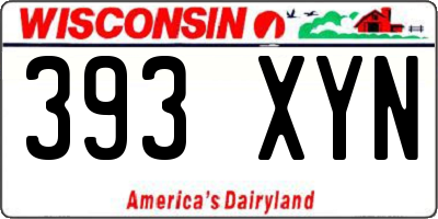 WI license plate 393XYN