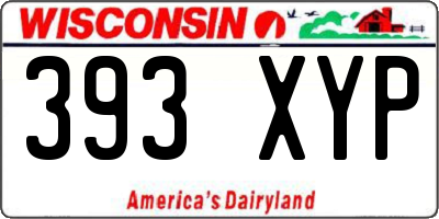 WI license plate 393XYP