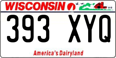 WI license plate 393XYQ