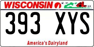 WI license plate 393XYS